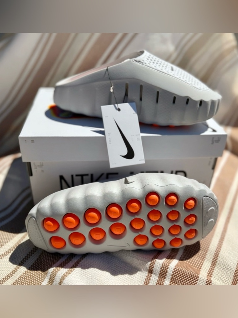 Nike Mind 001 Mules • Mens 9/ Women’s 10• Smoke Grey Slip On Slides NIB 🔥